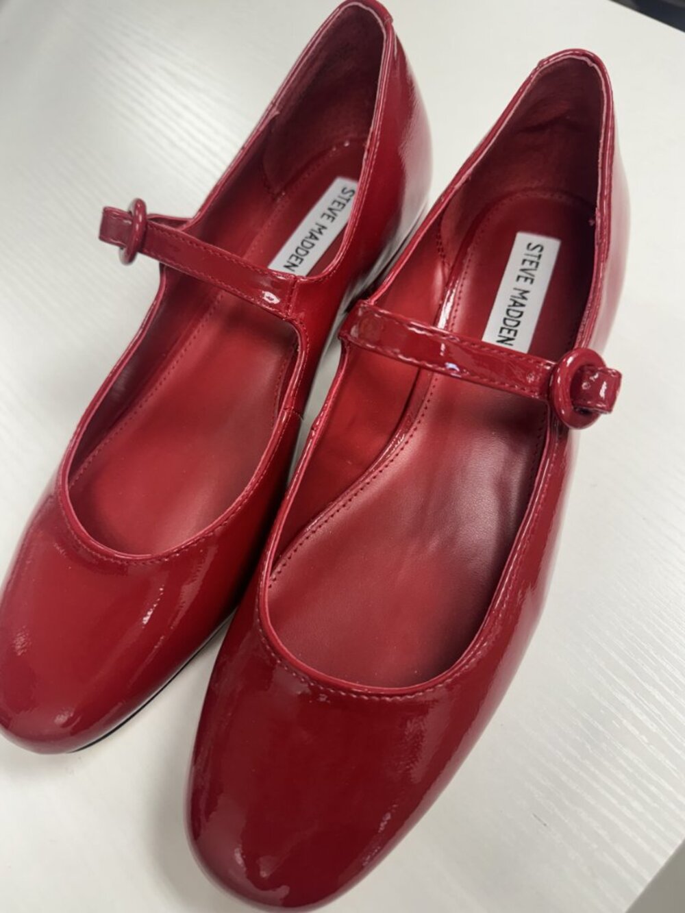 Patent Leather Red Glossy Mary Jane - Steve Madden Size 9